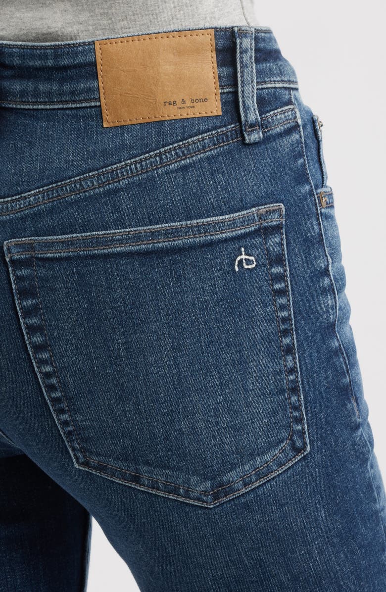 rag & bone Flexi Dahlia Raw Hem Mid Rise Ankle Flare Jeans, Alternate, color, Teo