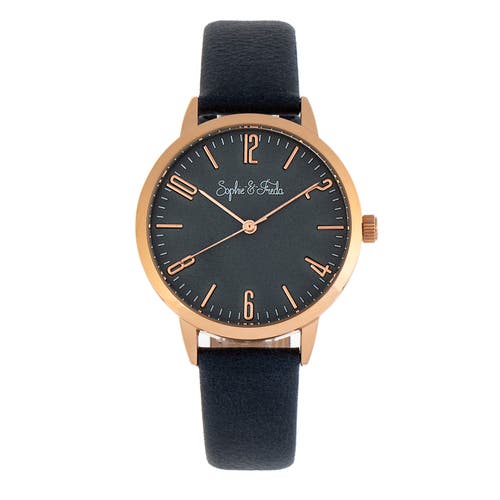 Sophie and Freda Vancouver Leather-Band Watch in Blue at Nordstrom