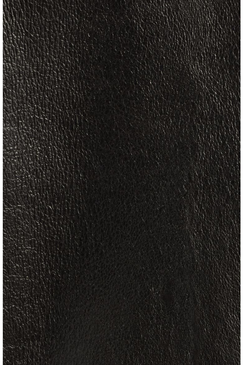 Genuine Shearling Lined Bomber Jacket, Alternate, color, DARK BROWN