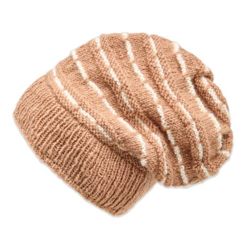 Feelgoodz Artisan Hand-knit Telluride Slouchy Cap In Brown
