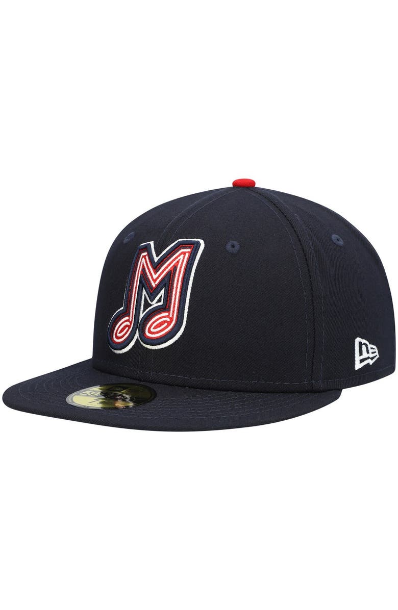 New Era Men's New Era Navy Memphis Redbirds Authentic Collection Road 59FIFTY Fitted Hat, Alternate, color, 