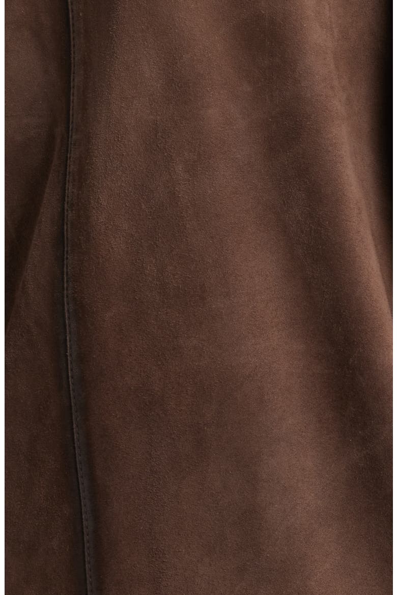 Suede & Leather Shacket, Alternate, color, DARK BROWN
