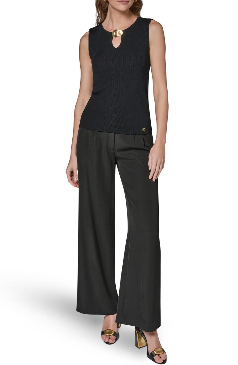 Donna Karan New York Rib Tank, Alternate, color, Black