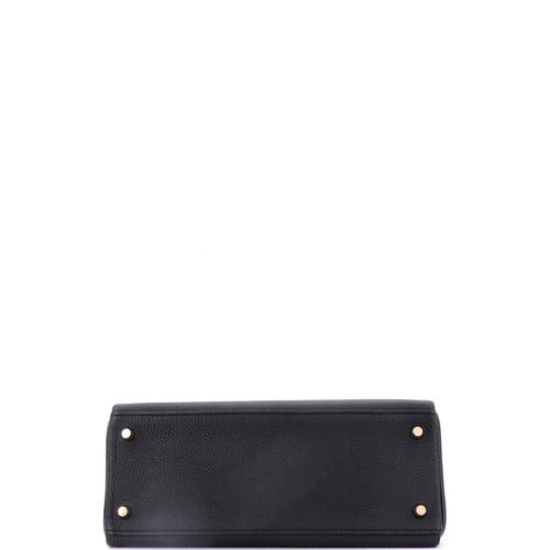 Pre-owned Hermes Hermes Kelly Handbag Black Novillo With Gold Hardware 28 In Black