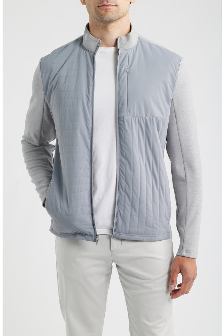 Mixed Media Jacket, Main, color, LIGHT GRAY