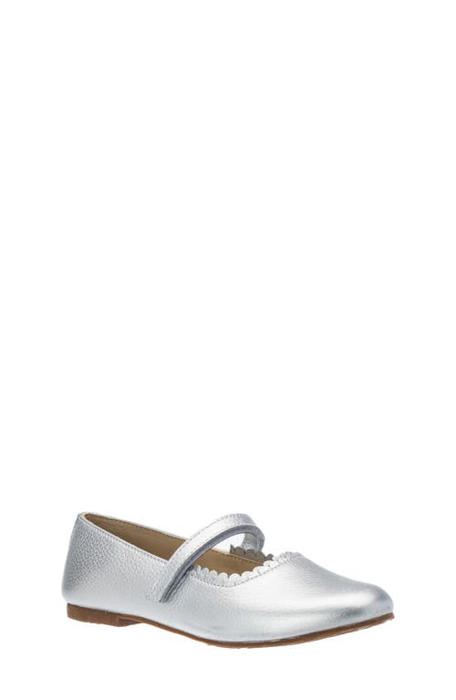 Elephantito Girl's Aria Scallop-trim Ballerina Flats, Baby/toddler/kids In Silver