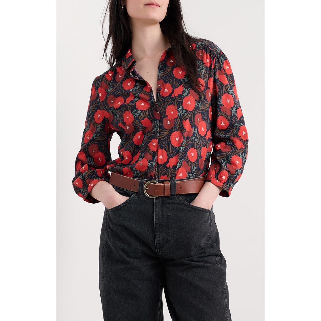 Seasalt Cornwall Embrace Floral Button-up Shirt In Red