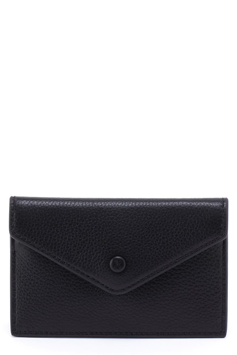 Goldie Leather Card Case, Main, color, BLACK