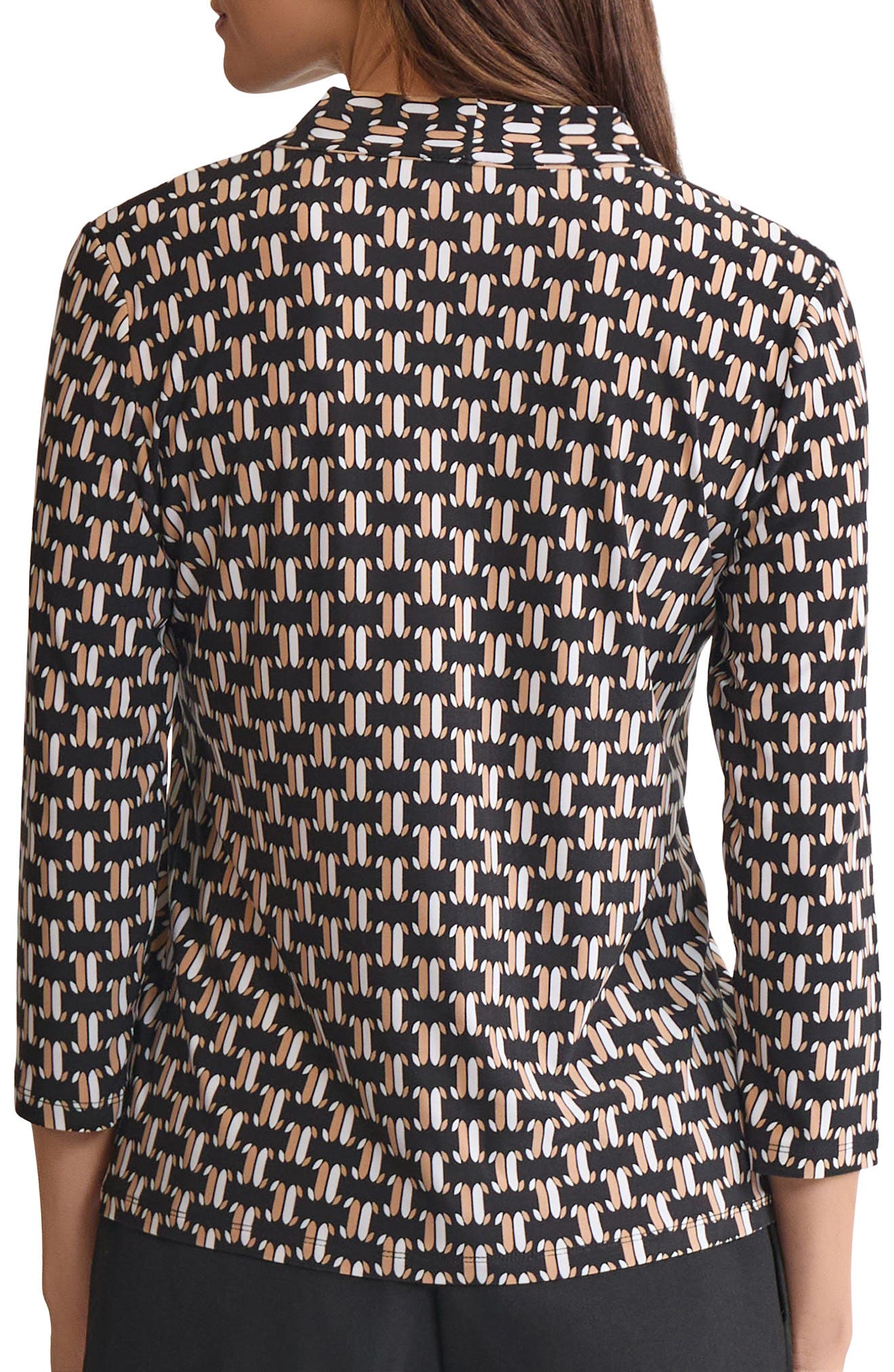 Geo Print Tie Neck Top - image 2