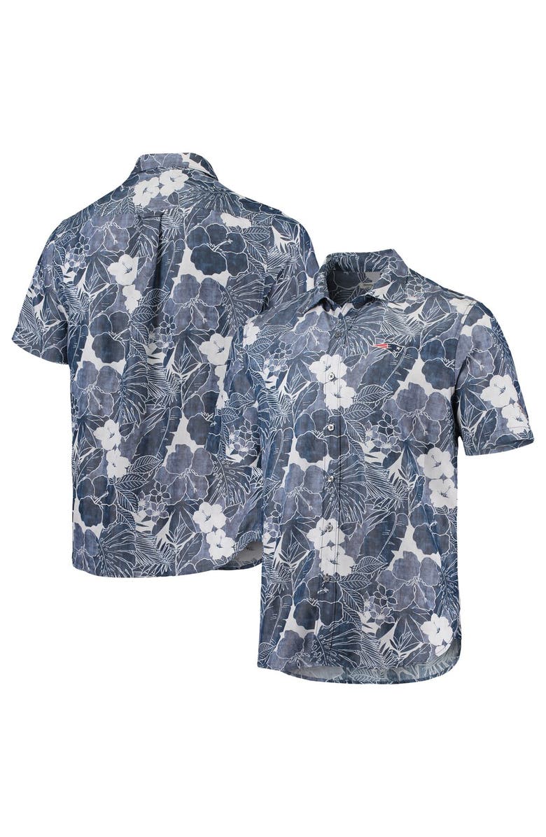 Tommy Bahama Men's Tommy Bahama Navy New England Patriots Coconut Point Playa Floral IslandZone Button-Up Shirt, Main, color, Navy