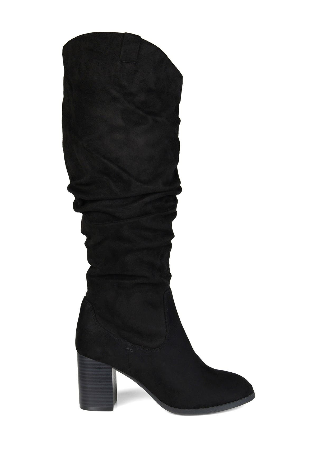 Journee Collection JOURNEE Aneil Ruched Tall Boot, Alternate, color, Black