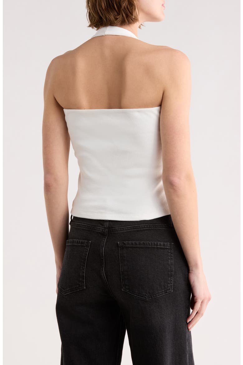 Grommet Halter Top, Alternate, color, WHITE
