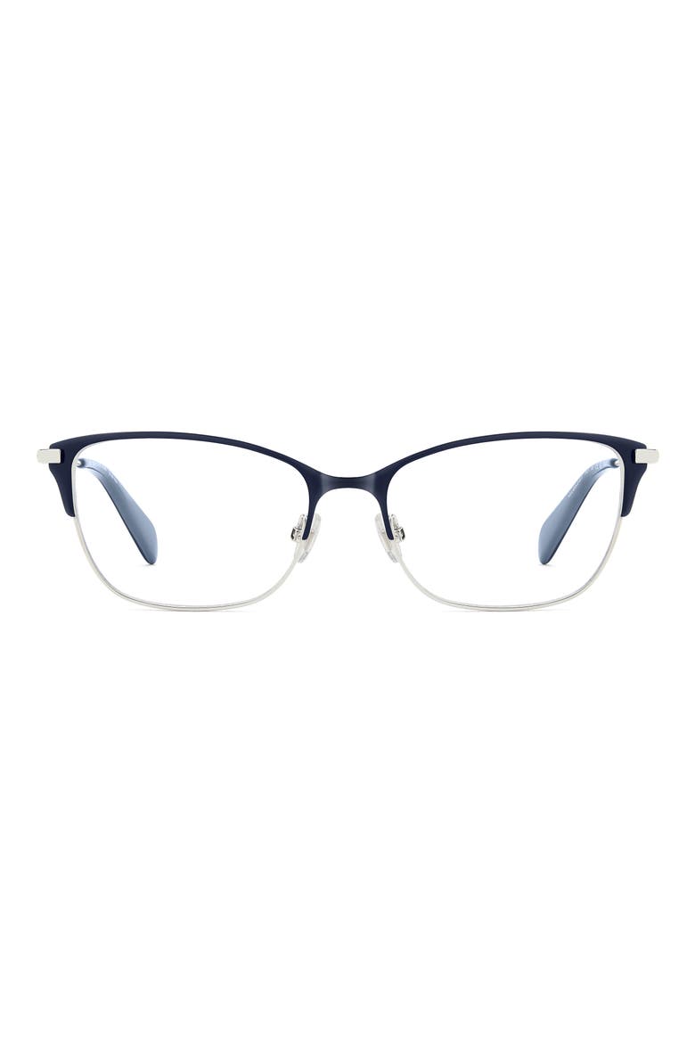lidia 54mm rectangular reading glasses, Main, color, BLUE