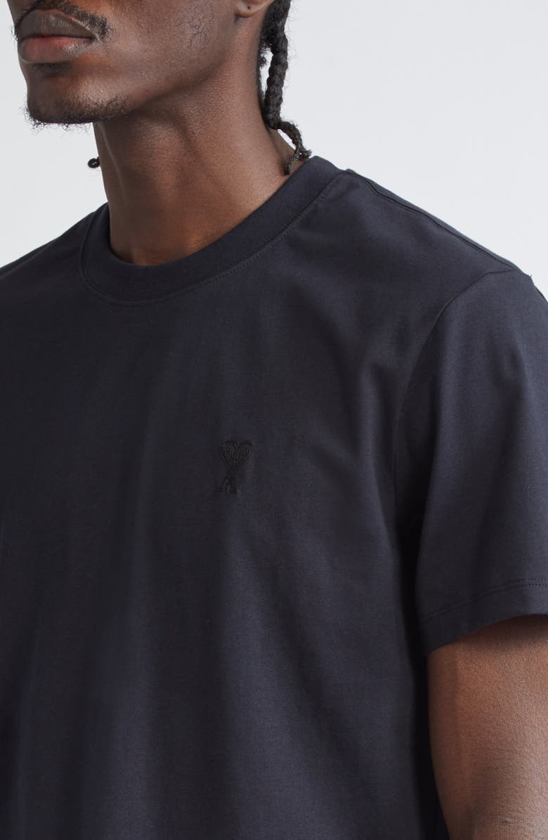 AMI PARIS Ami de Coeur Organic Cotton T-Shirt, Alternate, color, Black/001