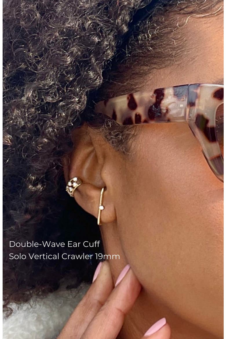 Double-Wave Mid Ear Cuff, Alternate, color, Silver