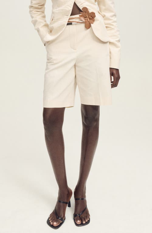 Mango Seamless Cotton & Linen Bermuda Shorts