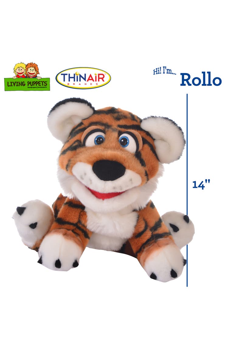 Rollo The Tiger Cub 14 Inch Plush Hand Puppet, Handmade Pal, Alternate, color, Multicolored