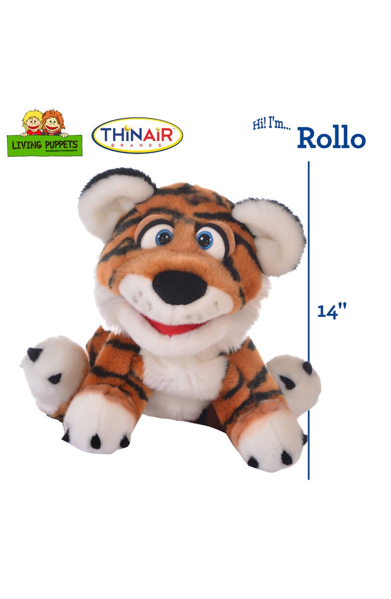 Living Puppets Rollo The Tiger Cub 14 Inch Plush Hand Puppet, Handmade Pal, Alternate, color, Multicolored