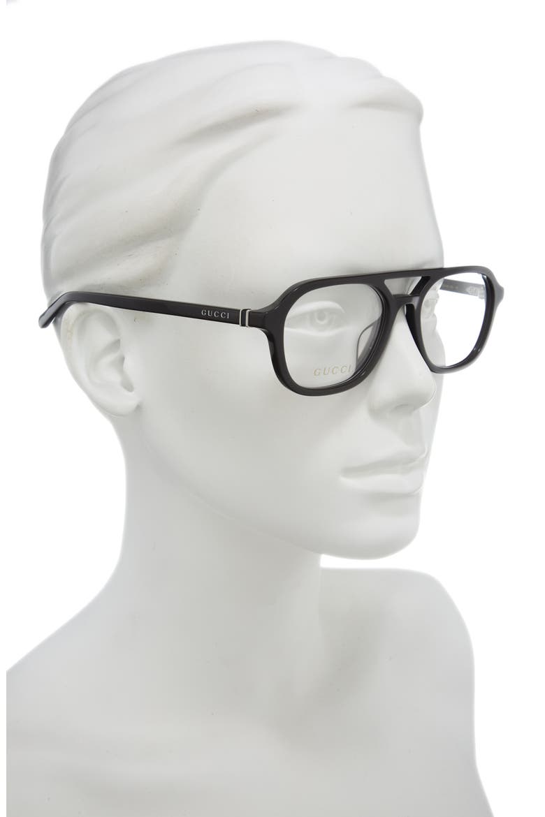 53mm Aviator Optical Glasses, Main, color, BROWN BROWN TRANSPARENT