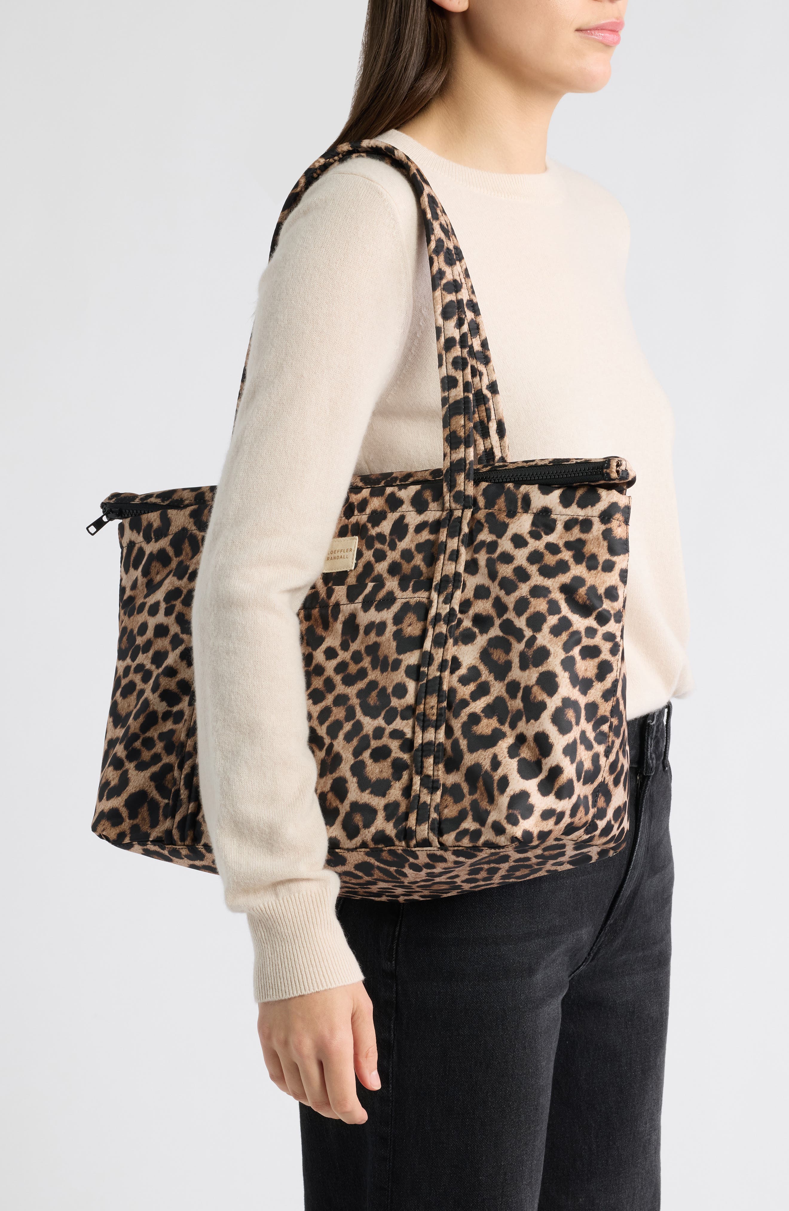 Mira Leopard Print Tote, Alternate, color, BRUSHED LEOPARD