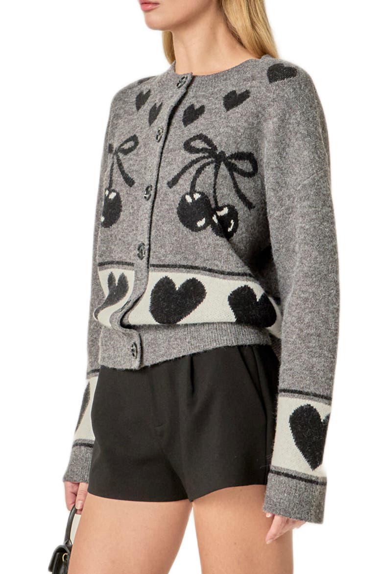 Cherry Heart Cardigan, Alternate, color, CHARCOAL MULTI