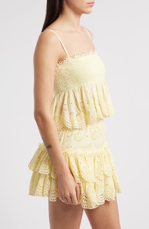 Loveshackfancy Condie Smocked Scalloped Camisole In Citron