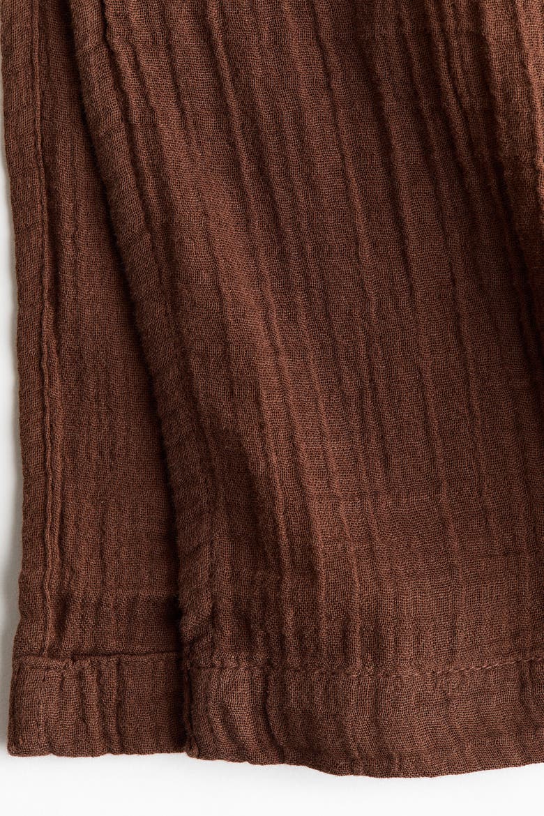 Drawstring-detail Muslin Pants, Alternate, color, Brown