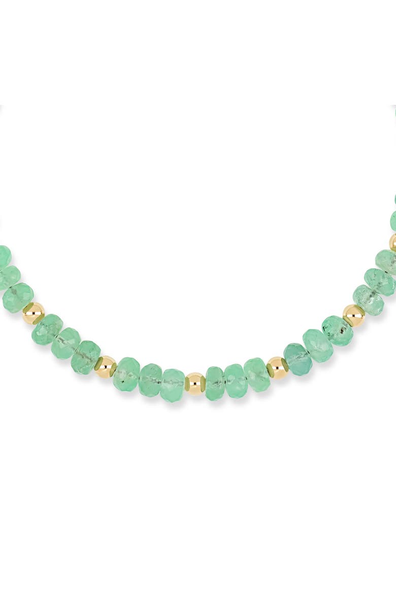 Bony Levy 14K Gold Iris Emerald Beaded Line Bracelet, Alternate, color, Green