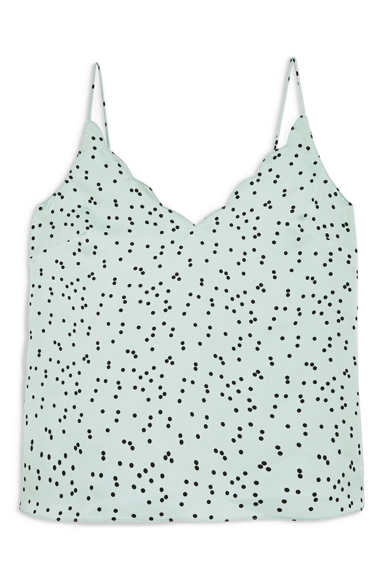 Topshop Patterned Camisole, Alternate, color, Mint