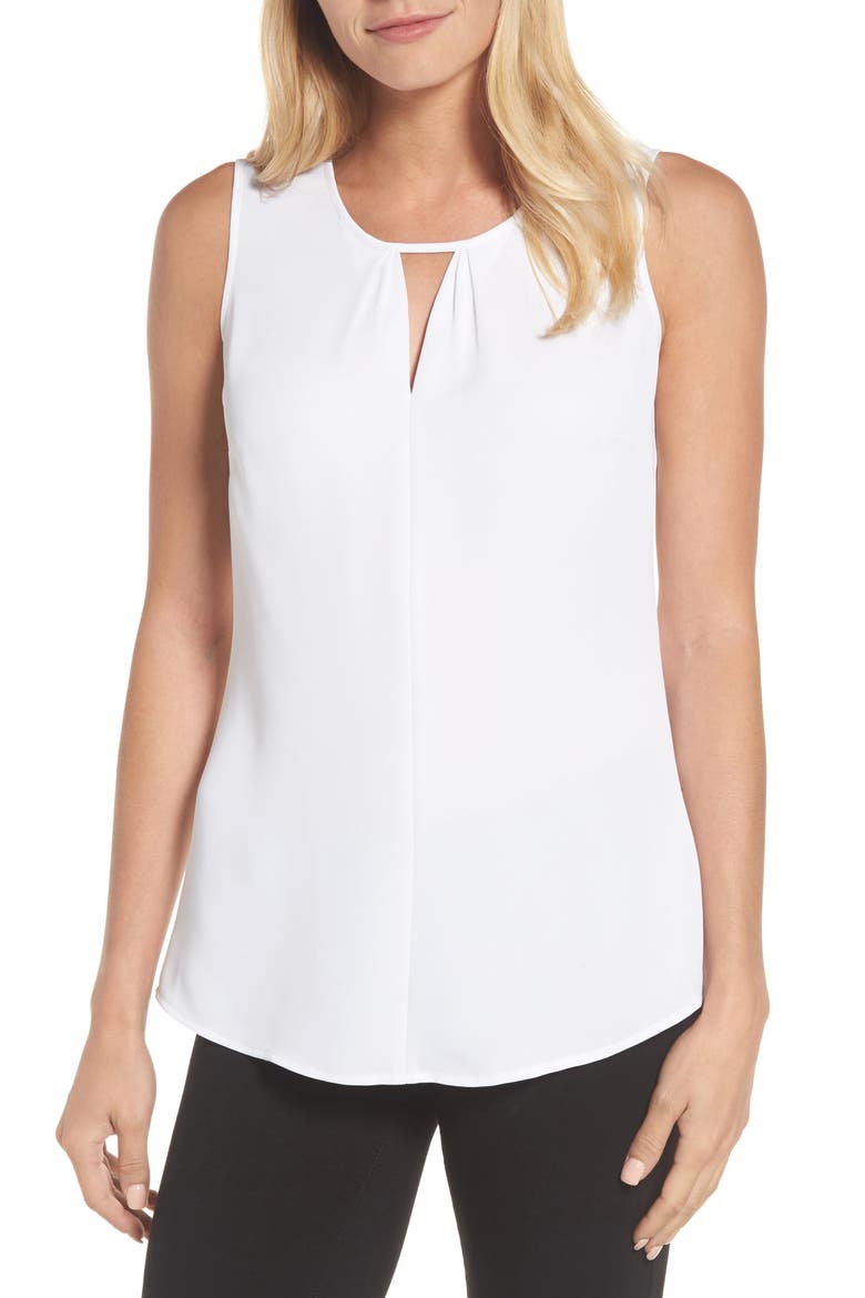 Easy Keyhole Tank Top, Main, color, PAPER WHITE