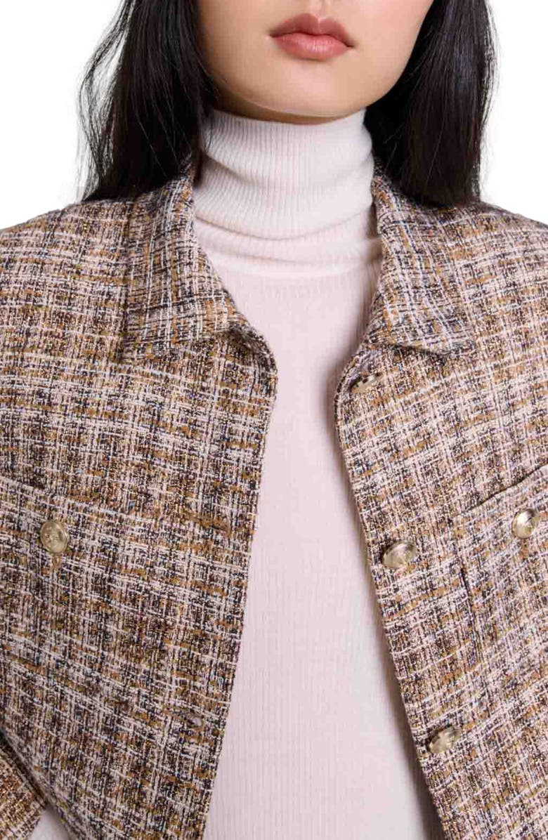 maje Short tweed jacket, Alternate, color, 