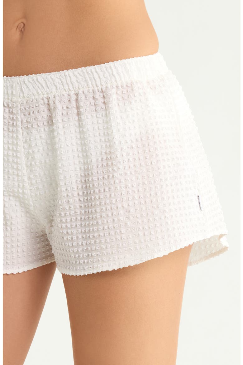 Seersucker Minishorts, Alternate, color, WHITE