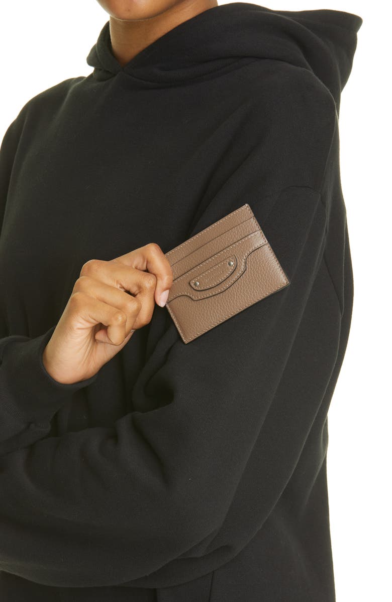 Balenciaga Neo Classic Leather Card Holder, Alternate, color, 