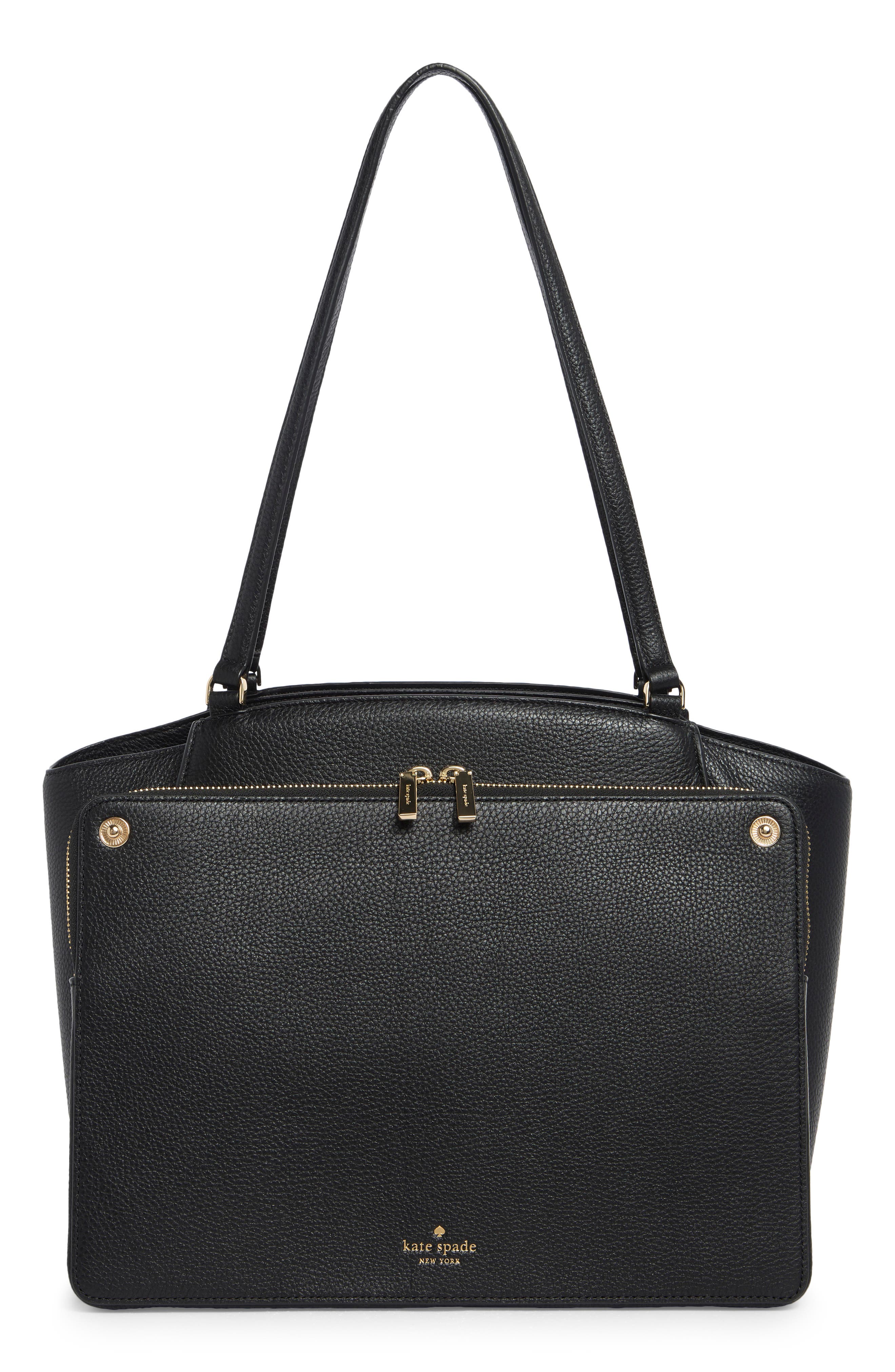 Kate Spade New York brim laptop tote, Alternate, color, Black