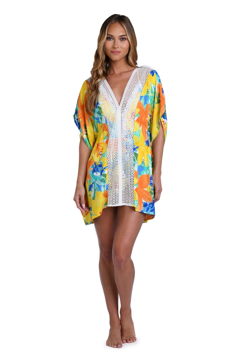 Summertime Vibes Cover-Up Caftan, Alternate, color, YELLOW MULTI