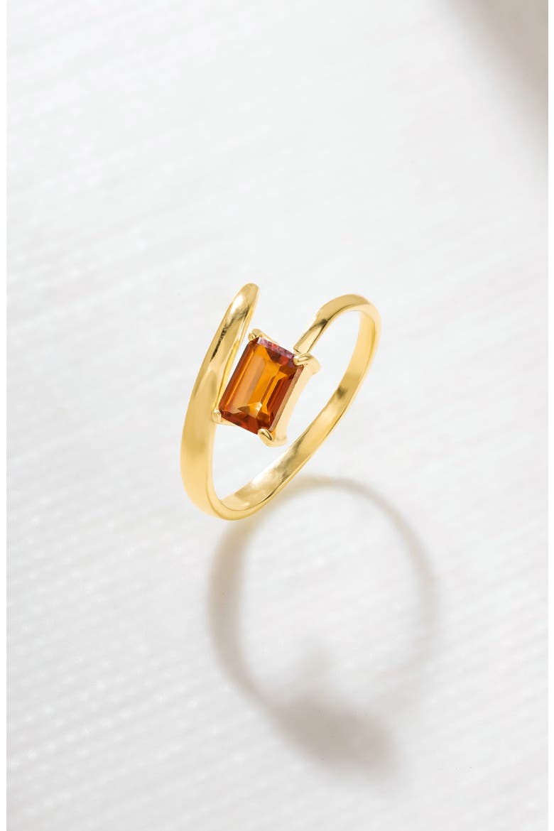 Gemstone Bypass Ring, Alternate, color, ORANGE