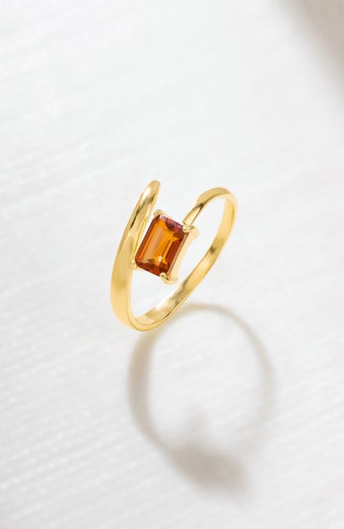 Ys Gems Gemstone Bypass Ring In Orange