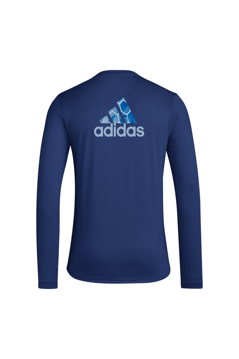 Men's adidas Navy Sporting Kansas City Local Pop AEROREADY Long Sleeve T-Shirt, Alternate, color, Navy