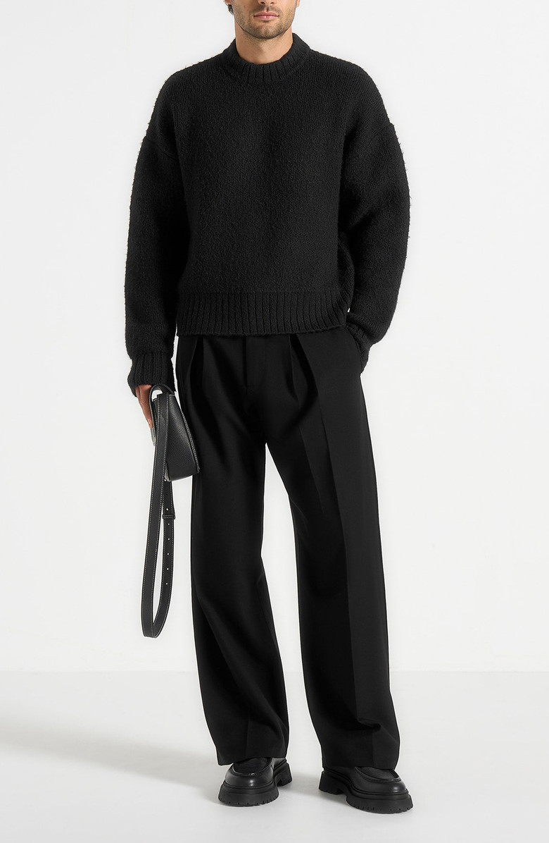 Manière De Voir Brushed Wool Knit Jumper, Alternate, color, Black