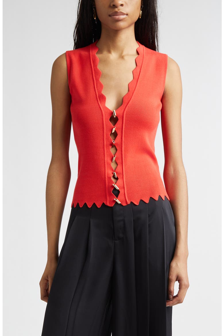 Bec Rib Sweater Vest, Main, color, CRIMSON