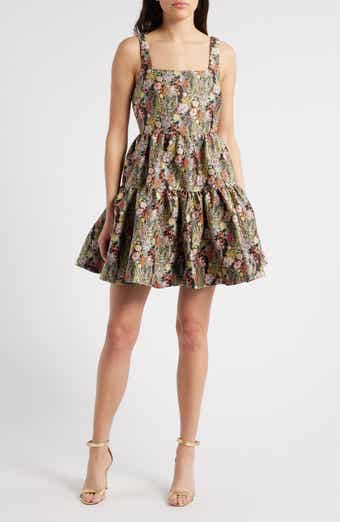 Chelsea28 Garden Brocade Fit & Flare Minidress