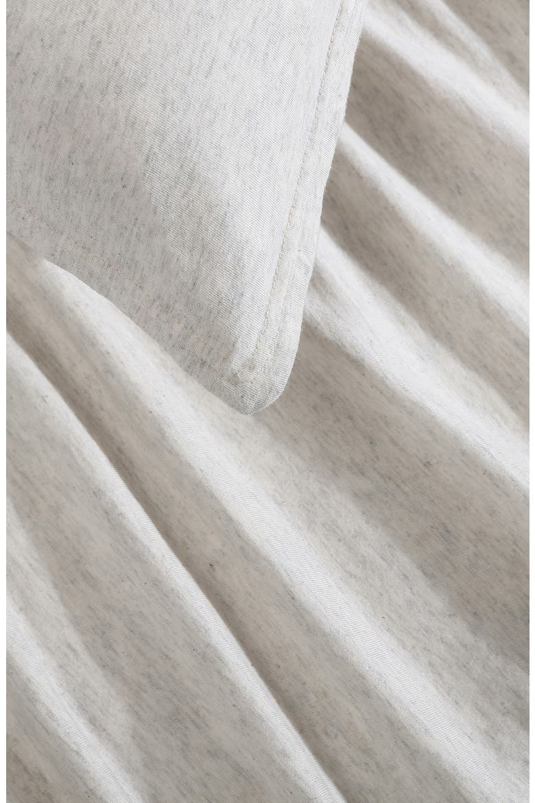 Mélange Cotton Blend Jersey Duvet & Shams Set, Alternate, color, WHITE