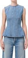 AGOLDE Corbin Denim Peplum Top