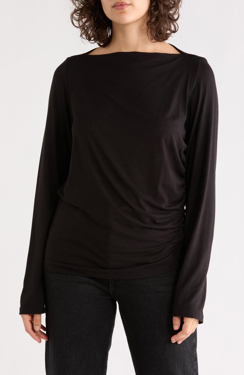 Renee C Boat Neck Top, Main, color, Black