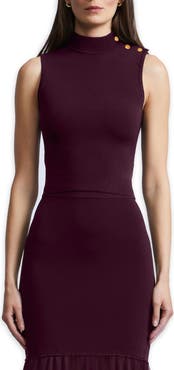 BCBGMAXAZRIA Vera Mock Neck Sleeveless Top