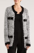 Renee C Open Front Fuzzy Knit Cardigan