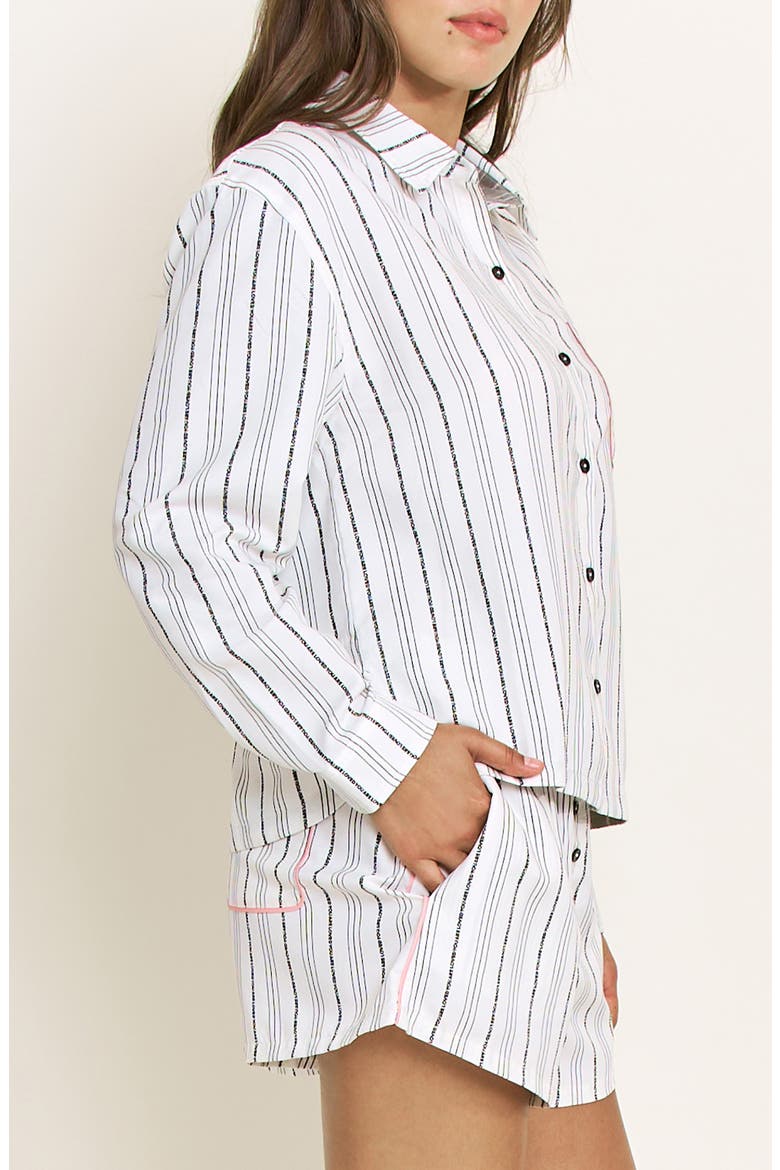 Nap Era Striped Long Sleeve Pajama Top, Alternate, color, IVORY STRIPE