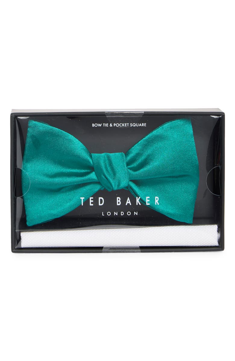 Ted Baker London Bow Tie & Pocket Square Box Set, Alternate, color, Jade