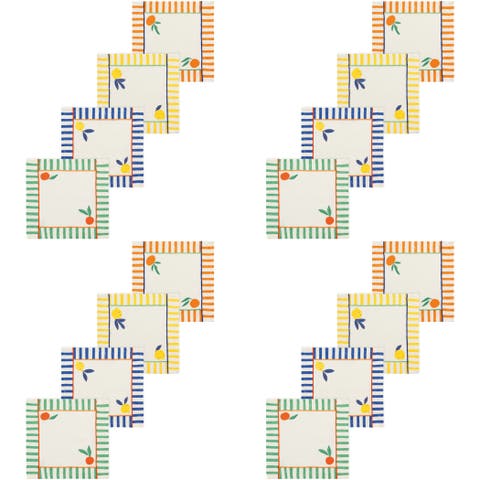 Set of 12 Cocktail Napkin Citrus Burst