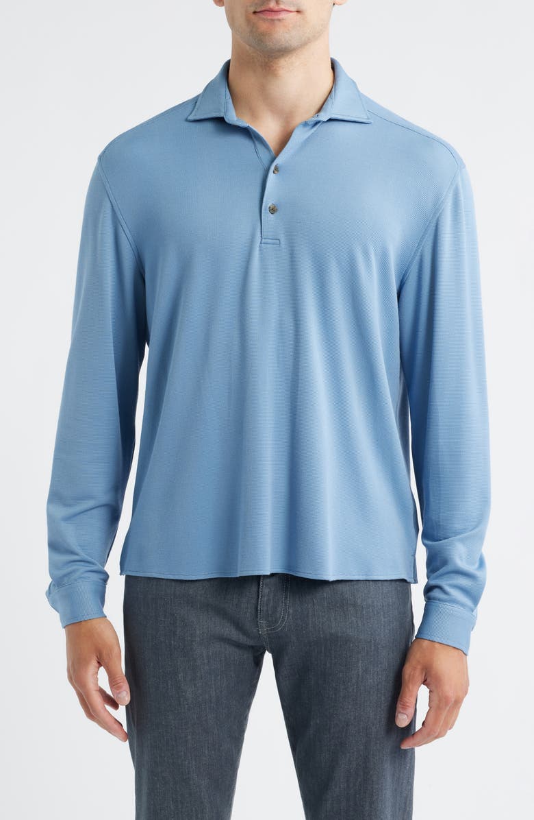 johnnie-O Highburry Long Sleeve Performance Polo, Main, color, Maliblu